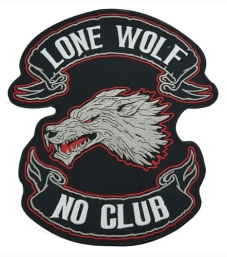 Aufnäher Bügelbild Aufbügler Iron on Patches Applikation Lone Wolf - No Club XXL | Biker Patch zum Knüpfen / Iron on Patch | MC Sticker Biker | BIG PATCH - DIY Dekoration Aufnäher Bügelbild Aufbügler Iron on Patches Applikation Lone Wolf - No Club XXL | Biker Patch zum Knüpfen / Iron on Patch | MC Sticker Biker | BIG PATCH - DIY Dekoration von Suma Shop