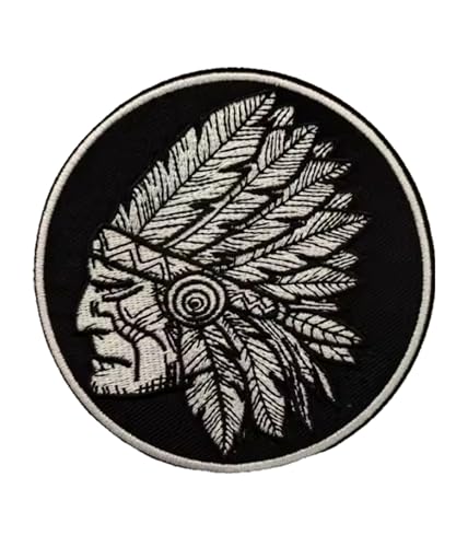 Indian | Aufnäher zum Aufbügeln | Indian | Patch Biker | Motorrad Westen | Motorradbekleidung | Stickerei auf Pilot Motorrad Jacken | DIY Motorrad Jacken von Suma Shop
