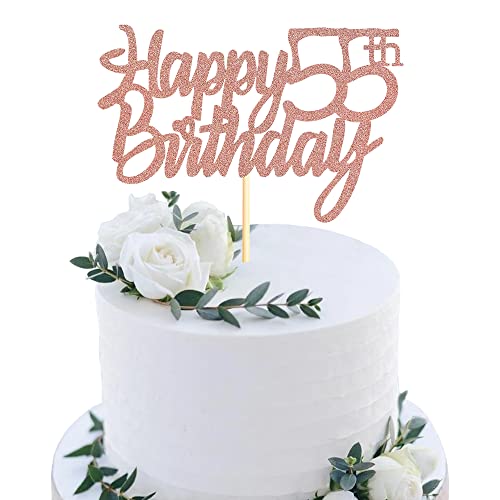 Sumerk 1 Stück 55.Geburtstag Tortendeko Happy 55th Birthday Cake Topper kuchen deko geburtstag für 55 Geburstagstorte Deko Jungen Mädchen von Sumerk