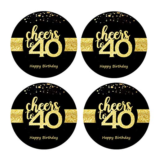 Sumerk 48 Stück Cheers to 40 Sticker große Flaschenaufkleber zum 40. Geburtstag Karten Versiegelungen 5 cm Runde Happy Birthday Party Favors Sticker Sumerk 48 Stück Cheers to 40 Sticker große Flaschenaufkleber zum 40. Geburtstag Karten Versiegelungen 5 cm Runde Happy Birthday Party Favors Sticker von Sumerk