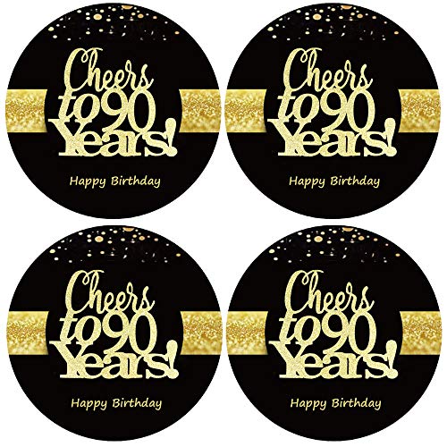 Sumerk 48 Stück Cheers to 90 Sticker große Flaschenaufkleber zum 90. Geburtstag Karten Versiegelungen 5 cm Runde Happy Birthday Party Favors Sticker Sumerk 48 Stück Cheers to 90 Sticker große Flaschenaufkleber zum 90. Geburtstag Karten Versiegelungen 5 cm Runde Happy Birthday Party Favors Sticker von Sumerk