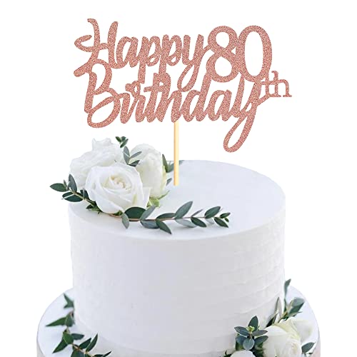 Sumerk 80 Tortenaufsätze zum 80. Geburtstag, Tortenaufsätze für Geburtstagsfeiern, Dekorationszubehör, Roségold, 1 Packung Sumerk 80 Tortenaufsätze zum 80. Geburtstag, Tortenaufsätze für Geburtstagsfeiern, Dekorationszubehör, Roségold, 1 Packung von Sumerk