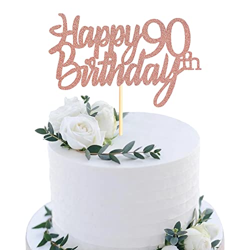 Sumerk 90 Tortenaufsätze zum 90. Geburtstag, Tortenaufsätze für Geburtstagsfeiern, Dekorationszubehör, Roségold, 1 Packung Sumerk 90 Tortenaufsätze zum 90. Geburtstag, Tortenaufsätze für Geburtstagsfeiern, Dekorationszubehör, Roségold, 1 Packung von Sumerk