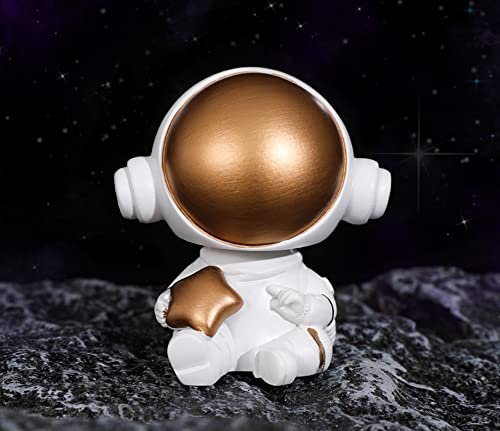 Sumerk Astronaut Cake Toppers Space Theme Astronaut mit Stern Kuchen Dekorationen Geburtstag Geschenke für Raumfahrt-Fans Kinder Astronaut Ornamente für Home Decorations - Gold, 1 Stück von Sumerk