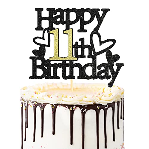 Sumerk 1 Stück Geburtstag Tortendeko 11 11.Geburtstag Tortendeko Happy 11th Birthday Tortendeko Geburtstag Happy Birthday Cake Topper für 11 Jahre alter Junge und Mädchen von Sumerk