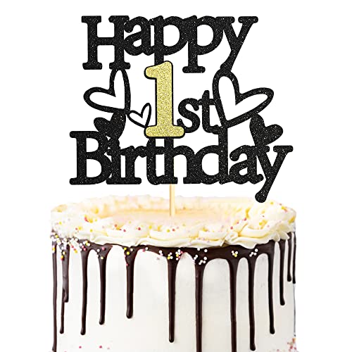 Sumerk 1 Stück Geburtstag Tortendeko 1 1.Geburtstag Tortendeko Happy 1st Birthday Tortendeko Geburtstag Happy Birthday Cake Topper für 1 Jahre alter Junge und Mädchen von Sumerk