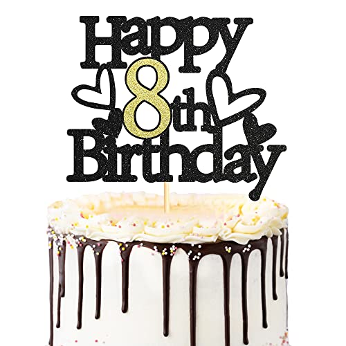Sumerk 1 Stück Geburtstag Tortendeko 8 8.Geburtstag Tortendeko Happy 8th Birthday Tortendeko Geburtstag Happy Birthday Cake Topper für 8 Jahre alter Junge und Mädchen von Sumerk