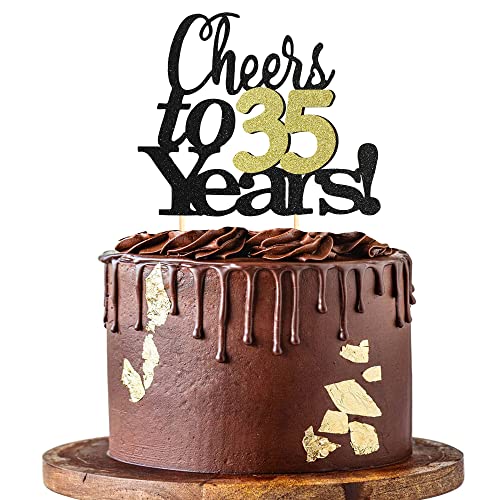 Sumerk Prost auf 35 Jahre Kuchendeckel 35. Geburtstag Tortendeko Happy 35th Birthday Cake Topper 35. Geburtstag Kuchendeckel Hochzeitstag Party Dekoration Zubehör - 1 Packung Sumerk Prost auf 35 Jahre Kuchendeckel 35. Geburtstag Tortendeko Happy 35th Birthday Cake Topper 35. Geburtstag Kuchendeckel Hochzeitstag Party Dekoration Zubehör - 1 Packung von Sumerk