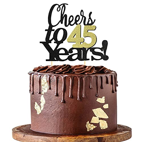 Sumerk Prost auf 45 Jahre Kuchendeckel 45. Geburtstag Tortendeko Happy 45th Birthday Cake Topper 45. Geburtstag Kuchendeckel Hochzeitstag Party Dekoration Zubehör - 1 Packung Sumerk Prost auf 45 Jahre Kuchendeckel 45. Geburtstag Tortendeko Happy 45th Birthday Cake Topper 45. Geburtstag Kuchendeckel Hochzeitstag Party Dekoration Zubehör - 1 Packung von Sumerk
