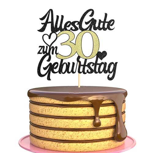 Sumerk Tortenaufsatz zum 30. Geburtstag Schwarz Goldener Glitzer Tortendekoration zum 30. Geburtstag Party Dekoration – 1 Stück Sumerk Tortenaufsatz zum 30. Geburtstag Schwarz Goldener Glitzer Tortendekoration zum 30. Geburtstag Party Dekoration – 1 Stück von Sumerk