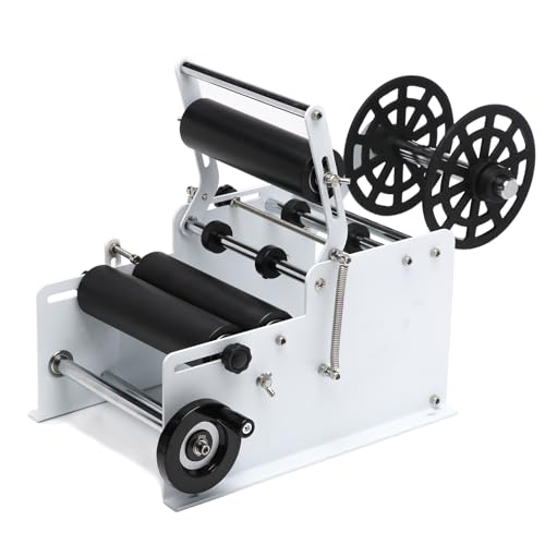 Sumeve Manuelle Flaschenetikettiermaschine, Flaschenetikettenapplikator für runde Flaschen (weiß) von Sumeve
