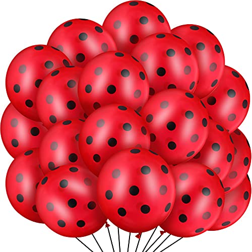 100 Stücke Marienkäfer Luftballons Rot Schwarz Polka Punkt Latex Ballons 12 Zoll Marienkäfer Punkt Luftballons für Marienkäfer Thema Party Dekoration, Geburtstag Hochzeit Lieferungen von Sumind