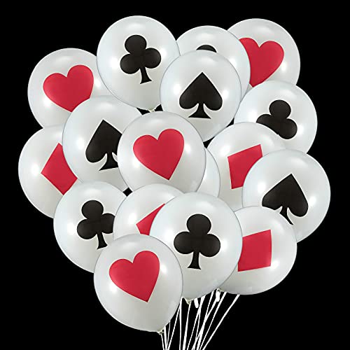 24 Stücke Casino Balloons Latexballons mit Poker Motiven Spielkarten Ballons für Casino Themen Partys, Poker Events, Party Dekorationen zum Thema Geburtstag von Sumind