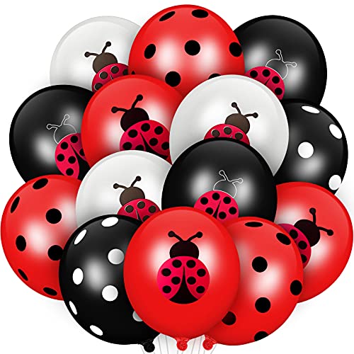 48 Stücke Marienkäfer Luftballons 12 Zoll Latex Ballons Schwarz Weiß Tupfen Luftballons Party Zubehör für Marienkäfer Geburtstag Party Jungen Mädchen Dschungel Thema Geburtstag Dekoration von Sumind