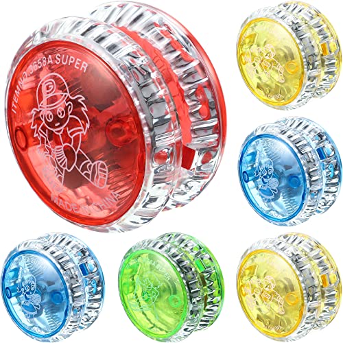 6 Stück LED Licht Anfänger Schnur Trick Ball Kunststoff Responsiver Ball Unterhaltsamer Responsiver Ball für Anfänger Mitgebsel (Zufällige Farben) von Sumind