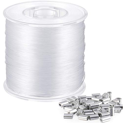 Sumind 200 m Angelschnur Transparent 0.8 mm klarer Nylonfaden Schlaufenmanschette für Nylon Angelsehne Nylonschnur zum Aufhängen von Ornamenten Schmuckherstellung von Sumind