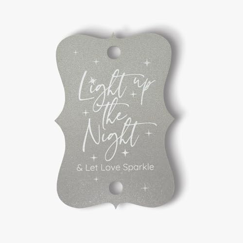 Summer-Ray 50 Stück Light Up The Night & Let Love Sparkle Hochzeits-Wunderkerzen (schimmerndes Silber) von Summer-Ray.com