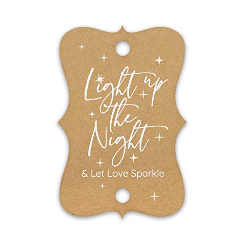 Summer-Ray 50 Stück Light Up The Night & Let Love Sparkle Hochzeits-Wunderkerzen (Kraftbraun) von Summer-Ray.com