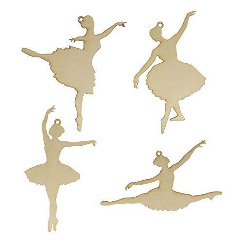 Summer-Ray Holz-Laserausschnitt, DIY, Handwerk, Party, Dekoration, Kunstverzierung, Raumdekoration (Ballerinas (4 Posen)) von Summer-Ray.com