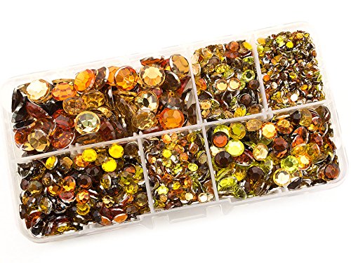 Summer-Ray.com 3mm to 10mm Fall Colors Flat Back Rhinestone Collection In Storage Box by Summer-Ray.com von Summer-Ray.com