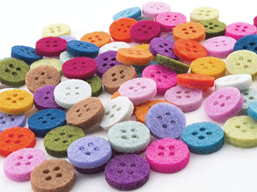 Summer-Ray.com 500 Multi Colored Felt 4-eye Buttons by Summer-Ray.com von Summer-Ray.com