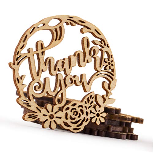 Summer-Ray 50 Stück Holzanhänger mit Aufschrift "Thank You", lasergeschnitten, für Hochzeit, Geburtstag, Party, rustikale Geschenkanhänger Summer-Ray 50 Stück Holzanhänger mit Aufschrift "Thank You", lasergeschnitten, für Hochzeit, Geburtstag, Party, rustikale Geschenkanhänger von Summer-Ray