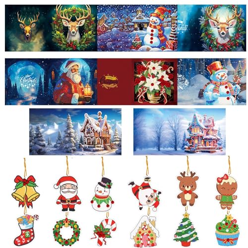 12er Set DIY Diamond Painting Grußkarten Set Weihnachten, Christmas Diamond Painting Greeting Cards for Kinder & Erwachsene (Weihnachten-8er Set C) 12er Set DIY Diamond Painting Grußkarten Set Weihnachten, Christmas Diamond Painting Greeting Cards for Kinder & Erwachsene (Weihnachten-8er Set C) von Sumshy