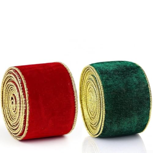 2 Stück beflocktes Stoffband mit goldenem Rand, entworfen für Weihnachtsbaumdekoration und Urlaubsbasteln 2 Stück beflocktes Stoffband mit goldenem Rand, entworfen für Weihnachtsbaumdekoration und Urlaubsbasteln von Sumsoctober
