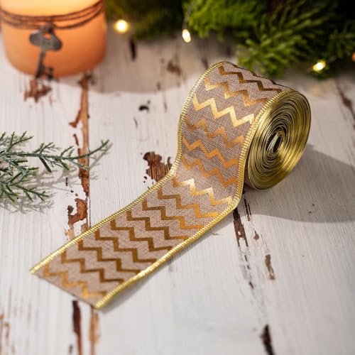 Rustikales Urlaubsband mit Leinen und Draht zum Dekorieren von Weihnachtskränzen, Bäumen, Blumengirlanden und zum Basteln einzigartiger saisonaler Innen- und Außendekorationen (C) von Sumsoctober