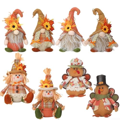Sumsoctober Charmantes gefülltes Truthahn-Dekor für Thanksgiving-Tische, handgefertigt mit Liebe zum Detail (A) von Sumsoctober