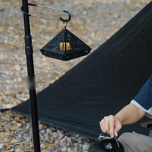 Sumsoctober Dekorative Pyramiden-Lampenbox mit praktischem Haken und Bodenwanne, Design für Camping, Picknicks, Außenbereich (Relief) von Sumsoctober