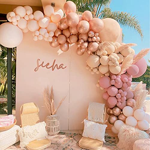 Sumtoco luftballons Girlande, Ballons Geburtstag, Blush Luftballons Hochzeit Party Deko für Retro Boho Hochzeit Baby Shower Braut Verlobung Jubiläum Mädchen Damen Geburtstagsdeko von Sumtoco