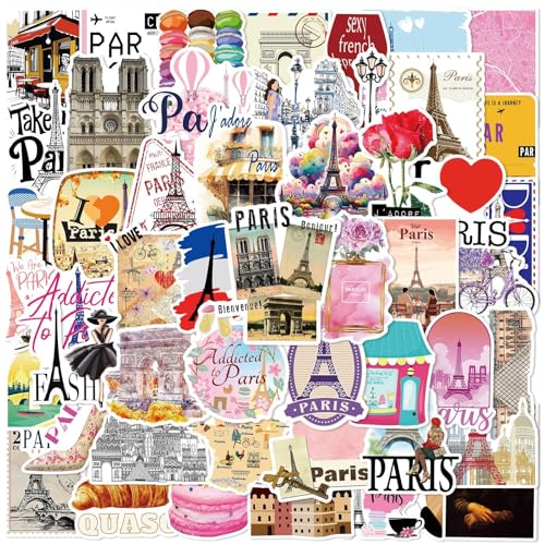 50 Stück Aufkleber wasserfeste Vintage Vinyl Stickers Sticker für Stamm Wasserflaschen Scrapbooking Laptops Handyhüllen Teenager-Mädchen Paris 50 Stück Aufkleber wasserfeste Vintage Vinyl Stickers Sticker für Stamm Wasserflaschen Scrapbooking Laptops Handyhüllen Teenager-Mädchen Paris von Sun Awesome