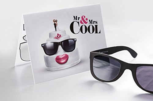 Diese-Klappkarten 2 Stück Hochzeitskarte - Grußkarten Set zur Hochzeit - mit Sonnenbrille zum Basteln - Geschenkkarte mit Motiv - Mr and Mrs Cool von SunCards