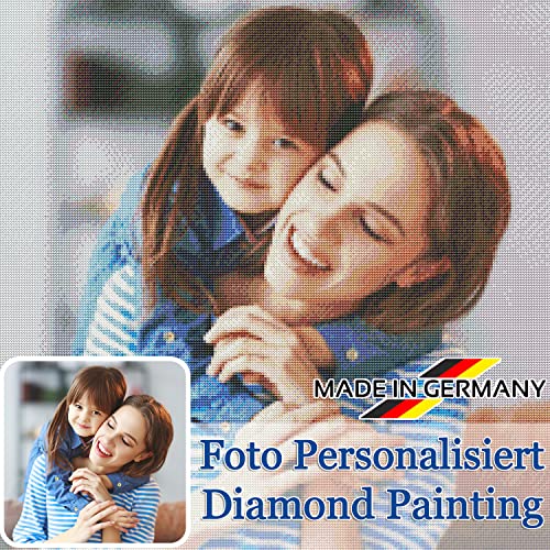 Personalisiert Diamond Painting Eigenes Foto,Personalisiert Diamond Painting Bilder 5D DIY Diamantmalerei Home Decor, Personalisierte Geschenke Für Muttertag, Geburtstage, Jubiläen (Eckig, 40x50cm) von SunTongLu