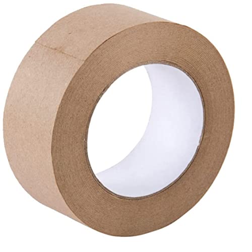 (48 mm) – wasseraktiviertes, gummiertes Kraftpapier-Klebeband, Abdeckband, Malerei, Premium Braun, Rahmenband – 48 mm Breite x 50 m Länge – Dehnpapier, manipulationssicher von SunaOmni