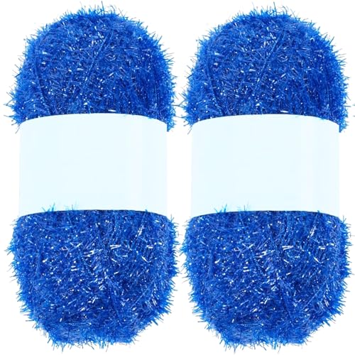 Glitzergarn, 2 Stück, schnelltrocknendes Polyester-Glitzergarn für Geschirrtücher, weiches und bequemes Truboo-Garn für Geschirrtücher, Peeling-Waschlappen, Häkel- und Strickzubehör, blaues Garn Glitzergarn, 2 Stück, schnelltrocknendes Polyester-Glitzergarn für Geschirrtücher, weiches und bequemes Truboo-Garn für Geschirrtücher, Peeling-Waschlappen, Häkel- und Strickzubehör, blaues Garn von SunaOmni