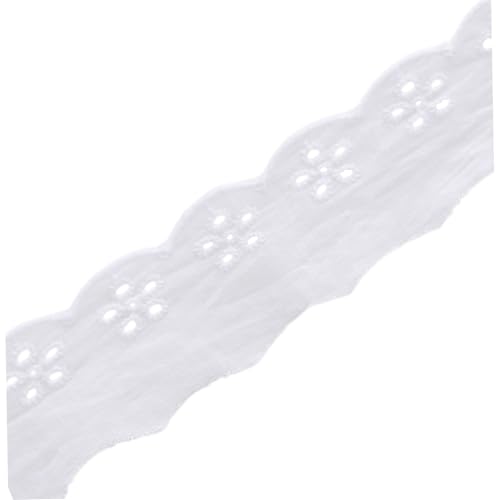 Spitzenbesatz zum Nähen, 14, 6 Yards, Baumwollspitzenbesatz, gebleicht, weiß, Ösen-Spitzenbesatz, gewellter Rand, florale Stickerei, zum Nähen, Stickereien für Kleider, Manschetten Spitzenbesatz zum Nähen, 14, 6 Yards, Baumwollspitzenbesatz, gebleicht, weiß, Ösen-Spitzenbesatz, gewellter Rand, florale Stickerei, zum Nähen, Stickereien für Kleider, Manschetten von SunaOmni