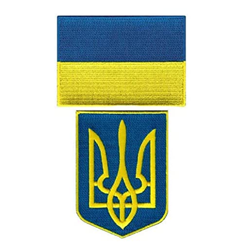 Stick-AufnäHer-Set Mit Ukrainischer Flagge Und Tryzub-Wappen, Schild, Ukrainische Flagge, Bestickter Moral-Dreizack, Klettverschluss, Zum AufnäHen Auf Rucksack, Jacke, Kappe, Uniform, Mantel, Hut Stick-AufnäHer-Set Mit Ukrainischer Flagge Und Tryzub-Wappen, Schild, Ukrainische Flagge, Bestickter Moral-Dreizack, Klettverschluss, Zum AufnäHen Auf Rucksack, Jacke, Kappe, Uniform, Mantel, Hut von SunaOmni