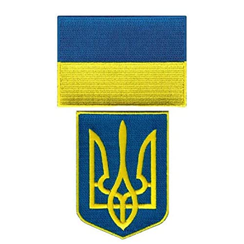 Stick-Patch-Set mit ukrainischer Flagge und Tryzub, ukrainischem Wappenschild, ukrainischer Flaggen-Patch, bestickter Moral-Dreizack, Klettverschluss, zum Aufnähen auf Rucksack, Jacke, Kappe, Uni Stick-Patch-Set mit ukrainischer Flagge und Tryzub, ukrainischem Wappenschild, ukrainischer Flaggen-Patch, bestickter Moral-Dreizack, Klettverschluss, zum Aufnähen auf Rucksack, Jacke, Kappe, Uni von SunaOmni