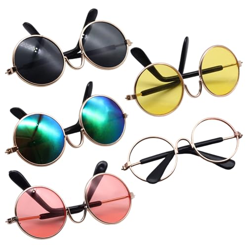SunaOmni 5 Paar Puppenbrillen, Klassische Retro-Mini-Spielzeugbrillen aus Metall, DIY, dekorative Mini-Sonnenbrillen für Puppen, Basteln, Cosplay, Foto-Requisiten, 18-Zoll-Puppenzubehör, Brillen für SunaOmni 5 Paar Puppenbrillen, Klassische Retro-Mini-Spielzeugbrillen aus Metall, DIY, dekorative Mini-Sonnenbrillen für Puppen, Basteln, Cosplay, Foto-Requisiten, 18-Zoll-Puppenzubehör, Brillen für von SunaOmni