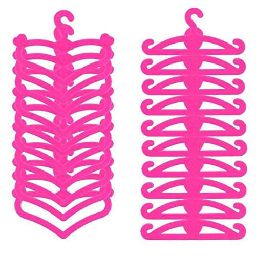 SunaOmni Puppenkleiderbügel Kunststoff Mini Puppen Kleiderbügel Mädchen Kleidung Spielzeug Zubehör 20PCS Puppenkleiderbügel Set Kunststoff Kleiderbügel für Puppen Puppenkleidung Zubehör von SunaOmni
