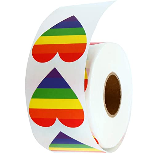 Rainbow Ribbon Stickers Love Gay Pride Stripes Heart Shaped Tape Heart Rainbow Stickers Lgbt Sticker Adhesive Roll Love Dekorative Valentine Day Stickers for Gay 2.5cm von SunaOmni