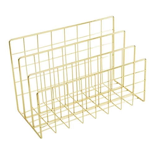 SunaOmni Schreibtisch-briefablage Aus Metall, Büro-schreibtischablage, Organizer, 3 Gitter, Papierablage, Briefordner-Organizer, Metall-aufbewahrungsfächer, Metall-bücherregal, Golden SunaOmni Schreibtisch-briefablage Aus Metall, Büro-schreibtischablage, Organizer, 3 Gitter, Papierablage, Briefordner-Organizer, Metall-aufbewahrungsfächer, Metall-bücherregal, Golden von SunaOmni
