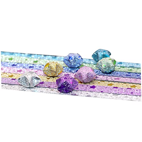 SunaOmni Stern Origami Paper Star Muster 7 Stil von 140pcs Lucky Star Glitter Origami Papier DIY Sternpapier Strip Origami Paper von SunaOmni