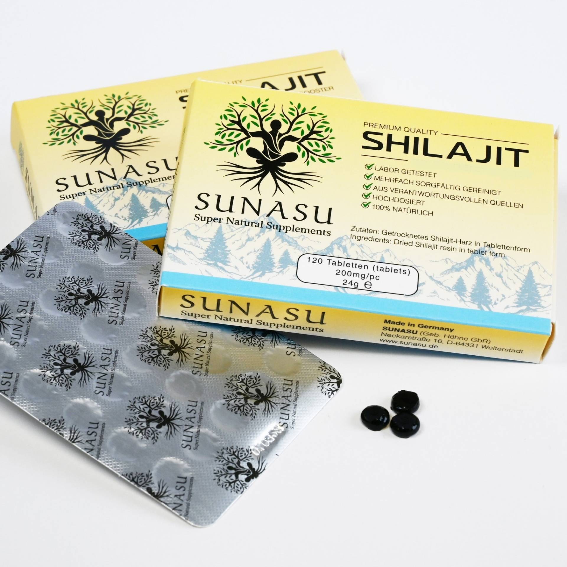 Mumijo Shilajit Original - 120 Tabletten/Drops Hochdosiert | 65-80% Fulvinsäure Mumijo Shilajit Original - 120 Tabletten/Drops Hochdosiert | 65-80% Fulvinsäure von SunasuDE
