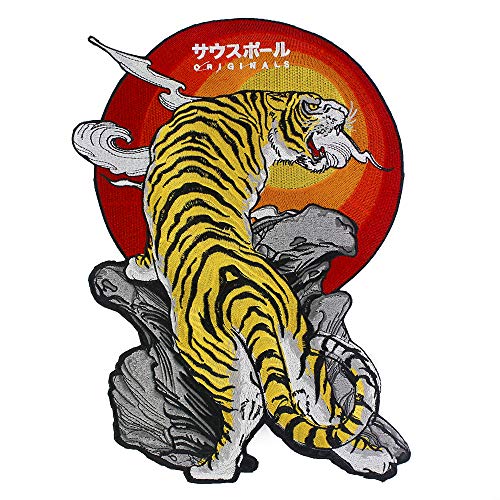 Großer Tiger-Aufnäher zum Aufbügeln für Kleidung, Stickerei, dekorative Reitjacke, Abzeichen von Sunbe