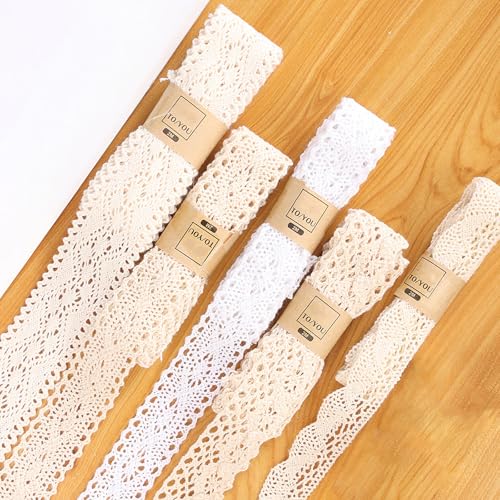 9,1 m Spitzenborte Nähen Häkeln 5 Stil Vintage Spitzenband für DIY Scrapbooking Hochzeit Tuch Handwerk von Sunch Craft