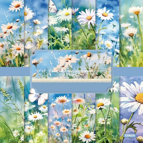Sunch Craft 22002A Sammelalbum, Sonnenblumen-Gänseblümchen, 15,2 x 15,2 cm, Frühlingsmotiv, einseitiger Karton für Scrapbooking, Tagebuch, 24 Blatt Sunch Craft 22002A Sammelalbum, Sonnenblumen-Gänseblümchen, 15,2 x 15,2 cm, Frühlingsmotiv, einseitiger Karton für Scrapbooking, Tagebuch, 24 Blatt von Sunch Craft