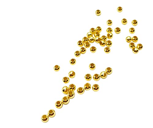 50 Stück vergoldetes 925er Sterlingsilber, 3 mm, klein, nahtlos, glatt, rund, Abstandshalter für Schmuckherstellung von SundayZaZa